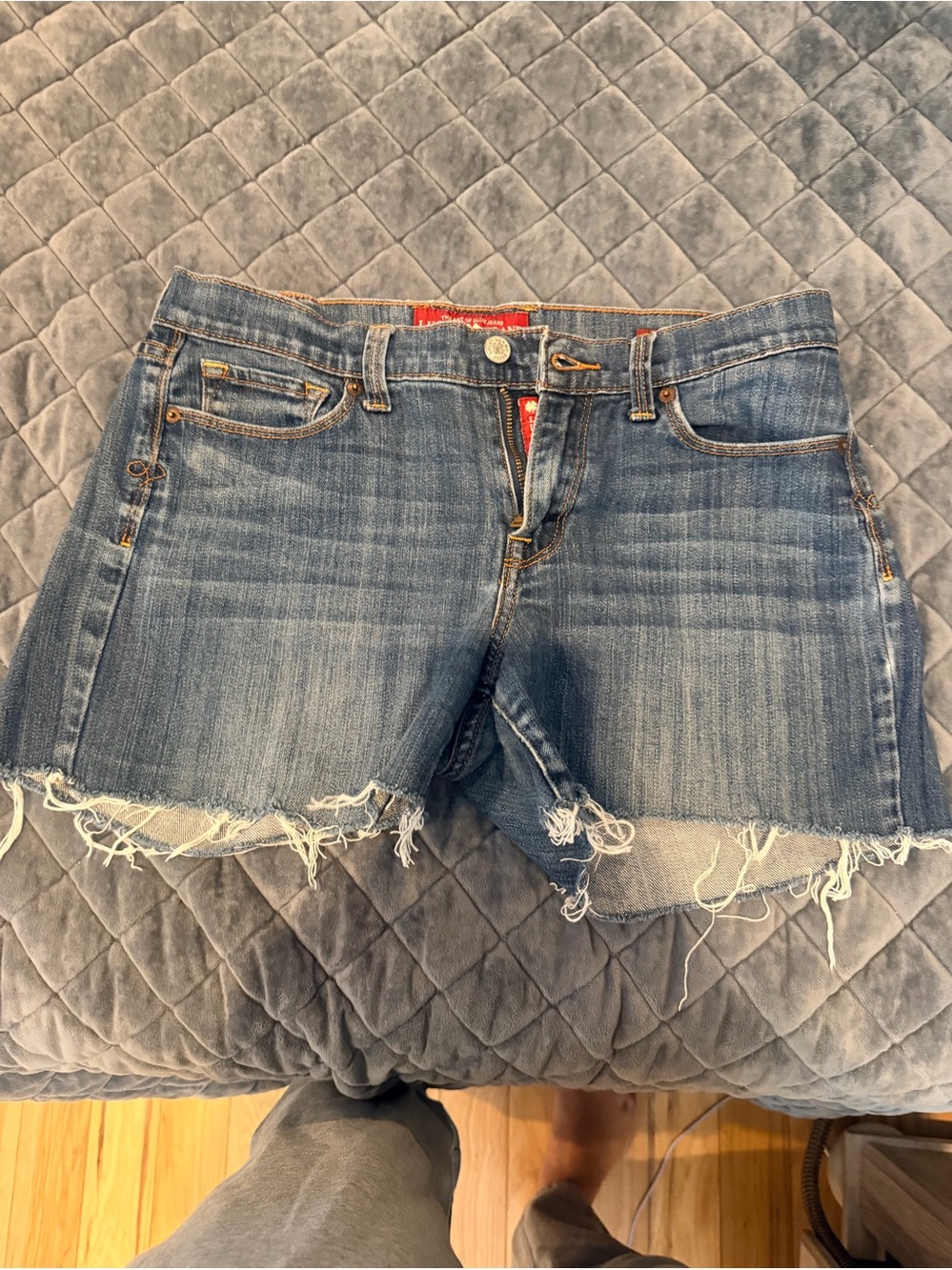 Lucky Brand Faded Blue Distressed Denim Cutoff Shorts